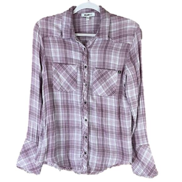 William Rast Mercer Tartan Plaid Shirt in Violet Ice Fine Lux Size Small - Picture 1 of 11